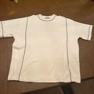 White and black lined Zara T- Shirt